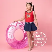 在飛比找Yahoo奇摩購物中心優惠-現貨 女中童撞色拼接連身裙泳裝泳衣(附帽)灣製造美國杜邦萊卡
