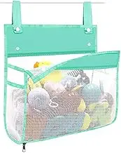 Waterproof Mesh Bath Toy Organizer & Storage Bag with Suction Cups - Durable Hanging Bath Toy Holder for Kids, Quick-Dry Bathroom Toys Organiser (Green)