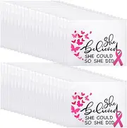Silkfly 200 Pcs Breast Cancer Awareness Bulk Gifts Makeup Bags Cosmetic Bags EVA Cancer Survivor Gifts for Women Waterproof Portable Toiletry Bag Zipper Organizers for Public Charity Party Supplies