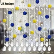 25 Strings Arched Crystal Curtain Rattan Ball Doorway Hanging String Curtain Art