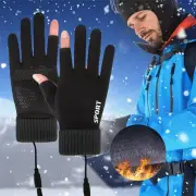 TENGOO Touch Screen Electric Heated Gloves Windproof Hand Warmer USB Rechargeable Heating Thermal Gloves 2 Finger Heated