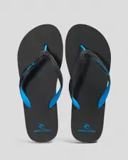 [Rip Curl] Rip Curl Men's Mc 2 Tone Flip Flops Shoes in Black/Blue Size 8 8 Black/Blue