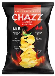 CHAZZ JALAPENO HABANERO Flamin Hot Flavor Potato Chips Crisps Snacks 90g 3.1oz