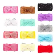 Baby Child Bowknot Headband Mesh Bows Turban Elastic Hair Band for Head