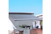 Instahut Retractable Folding Arm Awning Motorised Sunshade 3Mx2.5M Pearl Grey