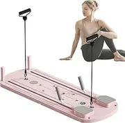 Pilates Board - Foldable Pilates Reformer Machine | Portable Ab Roller Wheel Training Board | PP Foam Automatic Rebound Abdominal Muscle Roller for Home, Workouts, Training, Fitness