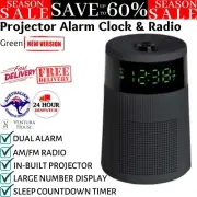Sleek Projector Alarm Clock & AM FM Radio Projects the Time onto the Ceiling New