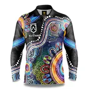NRL 2023 Long Sleeve Fishing Polo Tee Shirt - Indigenous All Stars - Youth