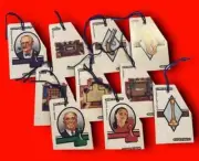 Ephemera Gift Tags Cluedo Board Game (Pack 10) Upcycled Clue Cluedo Scrap Book