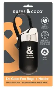Rufus & Coco Do Good Poo Bags & Holder - Silver | For Dogs