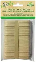 50 x Eco Wooden Disposable Ice Cream Dessert Stick Spoon Popsicle Party Craft