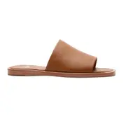 Rollie Women's Alpha Leather Slide/Sandal Shoe Open Toe Footwear Cognac