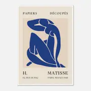 Galrie Papiers Découpés Blue H. Matisse Print (1948) Elegant Artwork, Poster Only, A4 21 x 30cm (8 x 12inch)