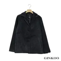 在飛比找momo購物網優惠-【GINKOO 俊克】隱藏釦有領外套