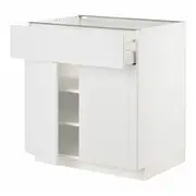 METOD / MAXIMERA base cabinet with drawer/2 doors, white/Stensund white, 80x60x80 cm