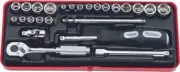 KoKen 1/4sq. Tool Set (Single Open Metal Case Type) 2201AM 25-pc Set Japan