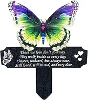 Butterfly Memorial Stake – Weatherproof Memorial Grave Stake Markers | Acrylic Sympathy Butterfly plaquee | Durable Cemetery Decor | Outdoor Remembrance plaquee, Memorial Ornament for Yard Or Garden