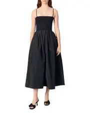 Maje Strapless Mesh and Taffeta Dress