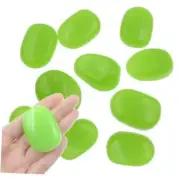 QTTLLI 10Pcs 1.7" Large Glow Pebbles Glow in The Dark Decorative Grass Green