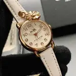 【COACH】COACH手錶型號CH00153(白色錶面玫瑰金錶殼白真皮皮革錶帶款)