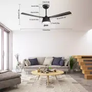 52 LED Ceiling Fan Light w/ Remote Control 6 Speeds Settings Timing Option