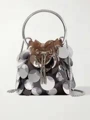 [Jimmy Choo] Jimmy Choo - Bon Bon Paillette-embellished Mesh Bucket Bag - Brown - One size One size Brown