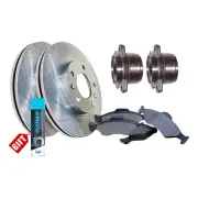 Rear Wheel Bearing Hub Ass + Brake Rotor Pad Kit for Mitsubishi Magna TR 4 Stud