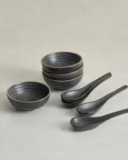 Anaya Charcoal Mini Bowl & Spoon Set