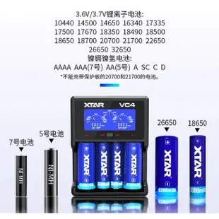 XTAR VC8 18650鋰電池快速智能qc3.0充電器3.7V測電池容量內阻8槽四槽Type-C