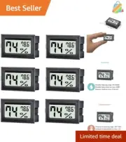6 Pack Mini Digital Thermometer & Hygrometer - Accurate Indoor Climate Monitor
