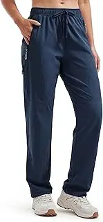 [Libin] Women's Hiking Cargo Pants 27" Lightweight Quick Dry Water Resistant Outdoor Travel Casual Safari Parachute Clothes