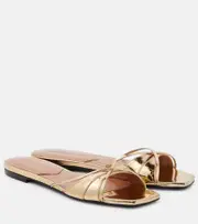 [D'Accori] D'Accori Lust metallic leather slides AU 5 gold