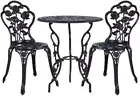 Outdoor Garden Setting Seat 3 Piece, Cast Aluminium Bistro Set Lounge Chair Dini