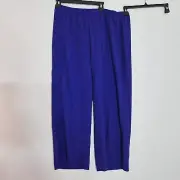 Eileen Fisher Womens Wide Leg Ankle Pants Pull On Size XL Purple NWT 7