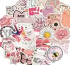10pcs Pink VSCO Girl Stickers Hydro Flask Good Vibes Decal Teen Cute Positivity