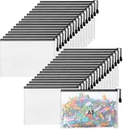 Jetec 32 Pcs Mesh Zipper Bags Toy Storage Bikini Organizer Bag Bolsas Para Guardar Trajes De Baño Waterproof Zipper Reusable Pouch Puzzle Multipurpose for Storage Office(Black,9 x 7 Inch)