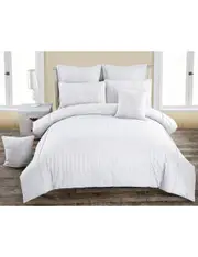 Seersucker Double Size White Duvet Quilt Cover Set