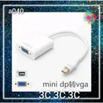 A040  MINI DP 公轉VGA母 轉換線 單向螢幕轉接線 DISPLAY PORT TO VGA 轉換器