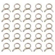 25Pcs Double Wire Spring Hose Clamps, 7mm Tube Clips, Color Zinc