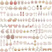 60pcs 30 Pairs Enamel Charms for Jewelry Making Wholesale Bulk Lot Craft DIY Findings