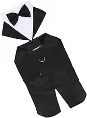 DECOMELODY Pet Formal Wear Tuxedo Suit for Dogs Stylish Cotton Wedding Outfit for Pets Pet Costume for Weddings and Special Occasions