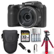 Kodak PIXPRO AZ255 Digital Camera (Black) + Spider Tripod + Case - 32GB Kit