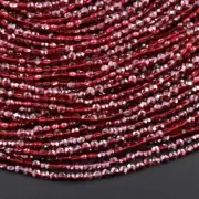 Natural Garnet Round Faceted Loose Beads,5mm,20 Inches,