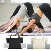 Multifunctional Yoga Mat Tote Bag Canvas Backpack Shoulder Carrier