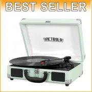 Upgraded Sound 3-Speed Suitcase Record Player with Bluetooth Speakers - Mint
