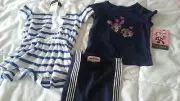 NWT LOT 12 months Ralph Lauren shorts romper Juicy leggings & Paul Frank top
