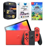 Nintendo Switch OLED Mario RED Edition + Legend of Zelda Link's Awakening Bundle