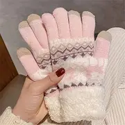 [Generic] GlovesWomen Students Ins Cycling Cute Velvet Thickening Warm Touch Screen Anti-Cold