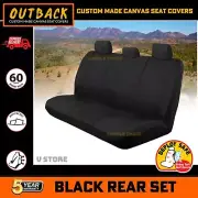 REAR CANVAS Seat Covers For Toyota Hilux SR SR5 10/2009-6/2015 Black (for: Toyota)