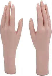 Soft Silicone Mannequin Hand Lifelike Display Hand Model for Nail Art Practice, Flexible Reusable Training for Manicurists